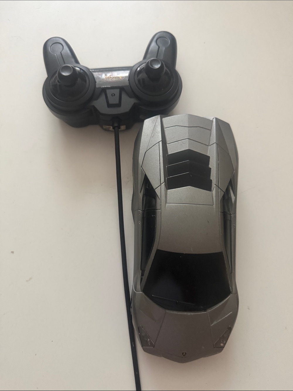Silver Wired Remote Control Sports Car with Wired Controller